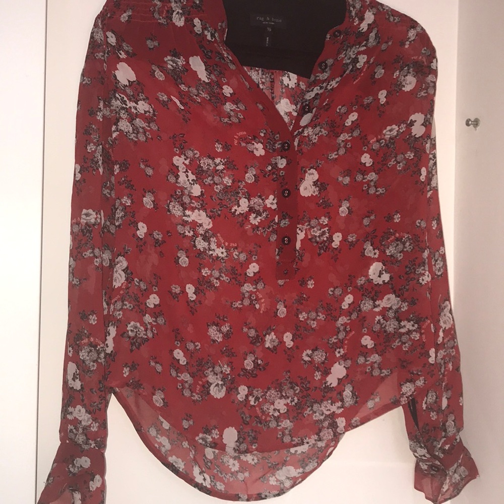 Rag & Bone Sheer Floral Blouse